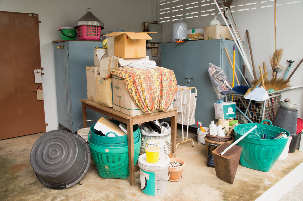 Messy,storage,room,,clutter,and,chaos,in,the,garage